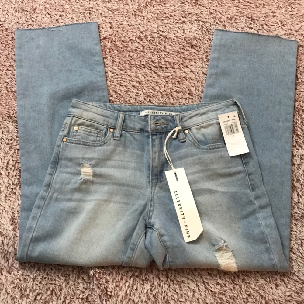 Pink celebrity high waisted jeans in size 1